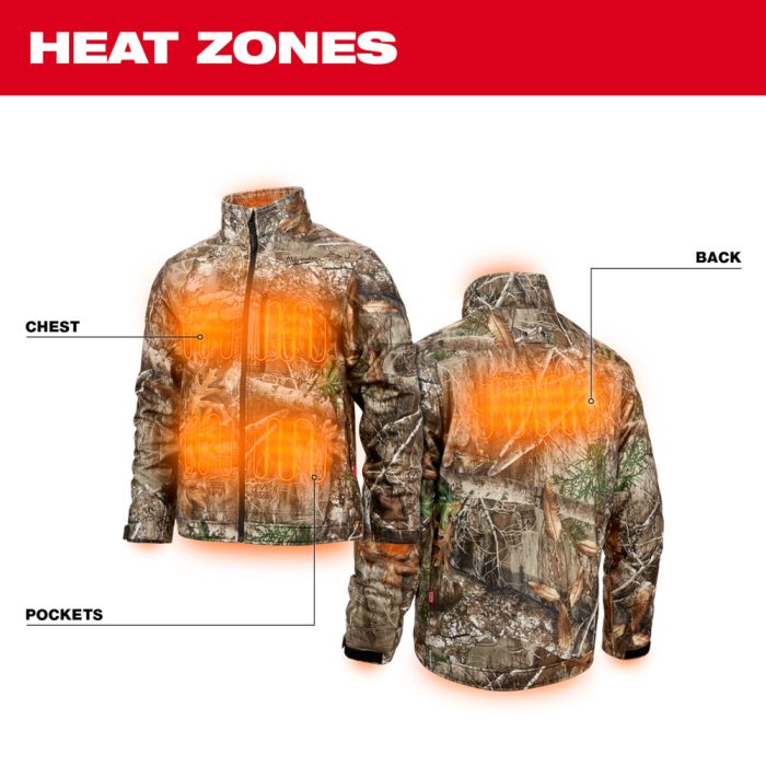 Milwaukee Men s 2X Large M12 12 Volt Lithium Ion Cordless Quiet Shell Heated Jacket Kit Camo