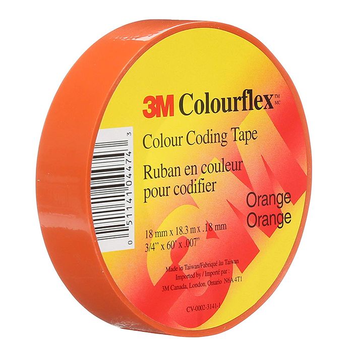 3M Colourflex Electrical Tape 3/4" x 60' Orange