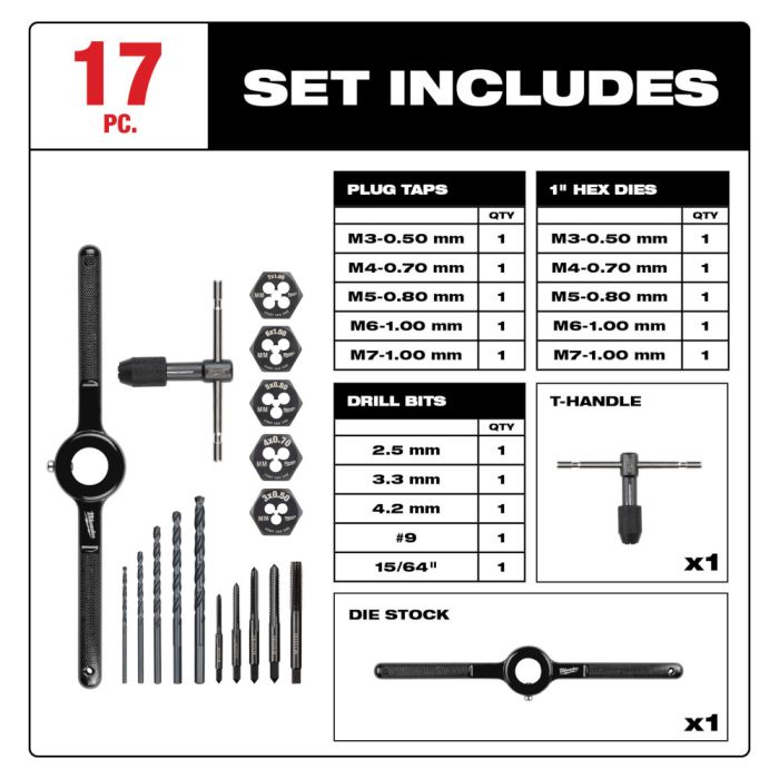 Milwaukee tap and die set best sale