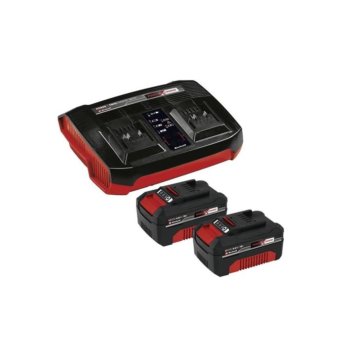 Einhell 2 x 4.0 Ah Battery PXC Dual Port Charger Starter Kit