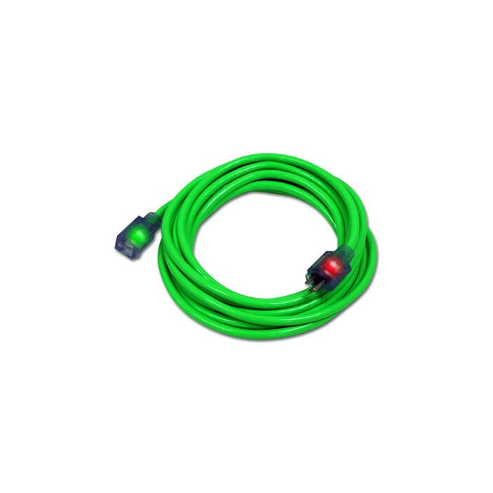 Century Wire ProGlo 40' SJTW Lighted End Green Extension Cord 12/3