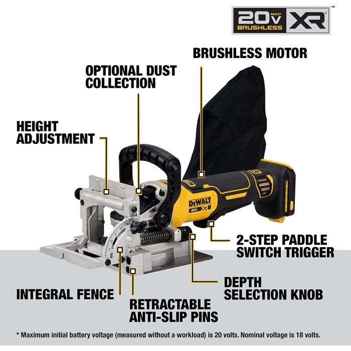 DeWalt 20V MAX XR Brushless Cordless Biscuit Joiner Tool Only