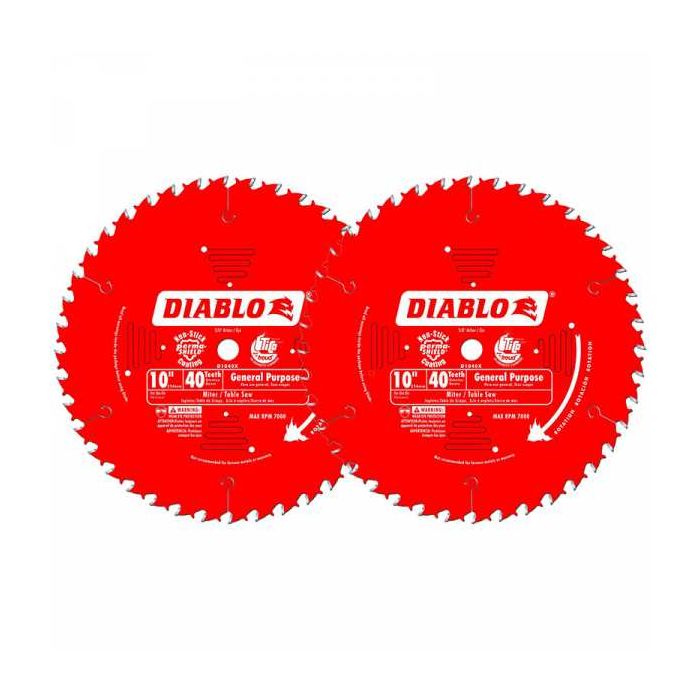 Freud Diablo 10 Inch X 40 Tooth General Purpose Saw Blade 2 Pack Freud Diablo 10 Inch X 40 Tooth General, Diablo 10 Inch Table Saw Blade