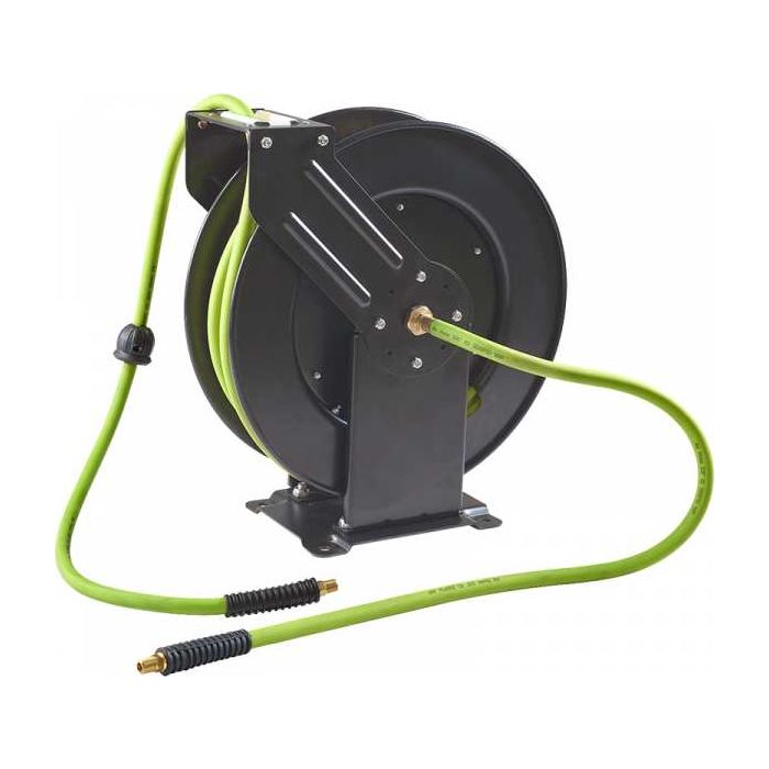 LOTE TAIWAN AUTOMATIC AIR HOSE REEL retractable 5mm X 50 feet With air blow  gun and quick connect couplers And wall bracelet, Commercial & Industrial,  Industrial Equipment on Carousell