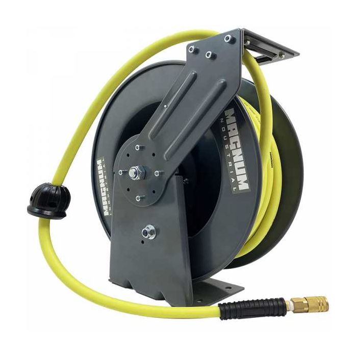 Magnum Industrial Air Hose Reel with 3/8 x 50' Air Hose