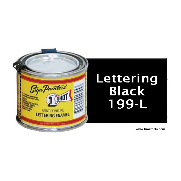 1 Shot Lettering Enamel 199L Black Quart