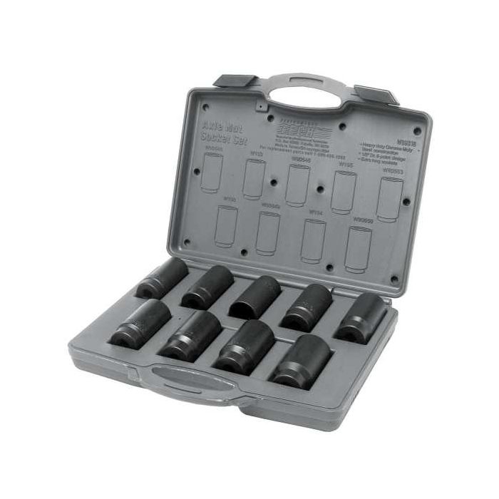 Performance Tool 9pc Metric Axle Nut Socket Set