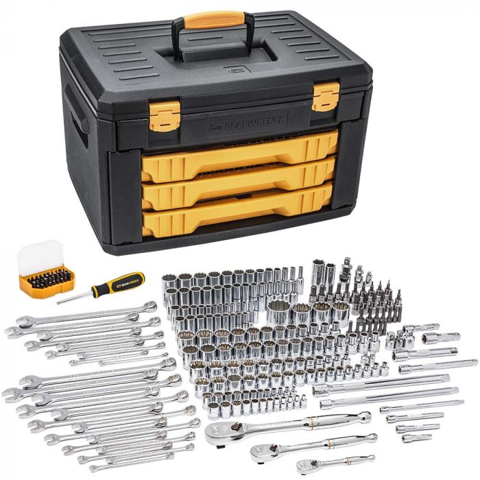 GearWrench 243pc 12 Point Mechanic's Tool Set with 3-Drawer