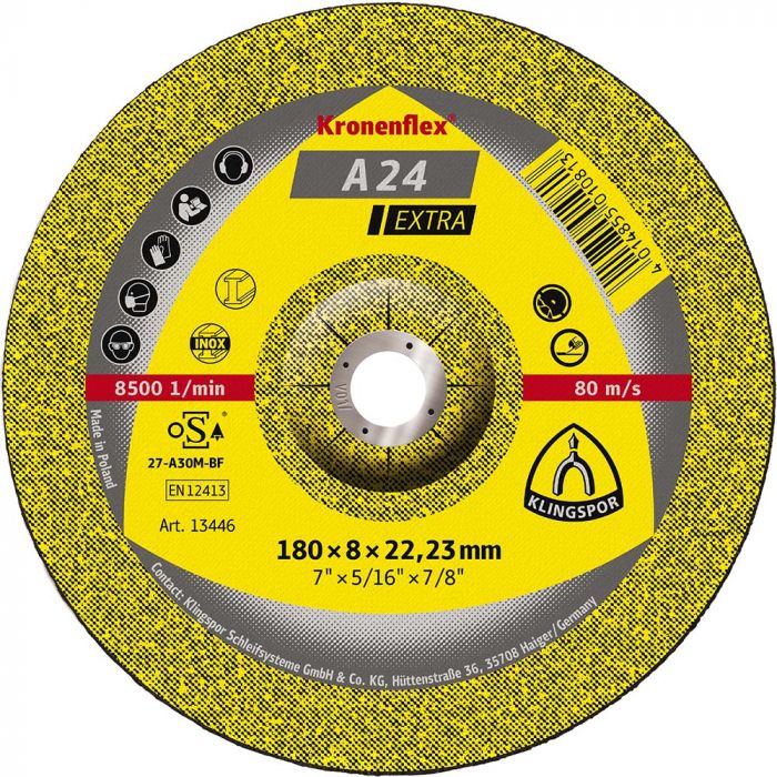 Klingspor A 24 Extra 7" Grinding Wheel