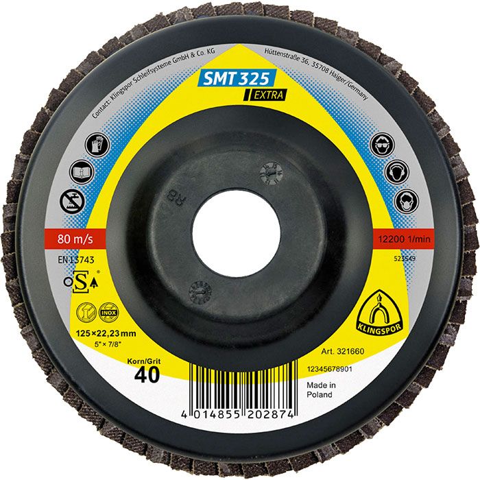 Klingspor SMT325 5" x 7/8" XLOCK Disc Flap 40 Grit