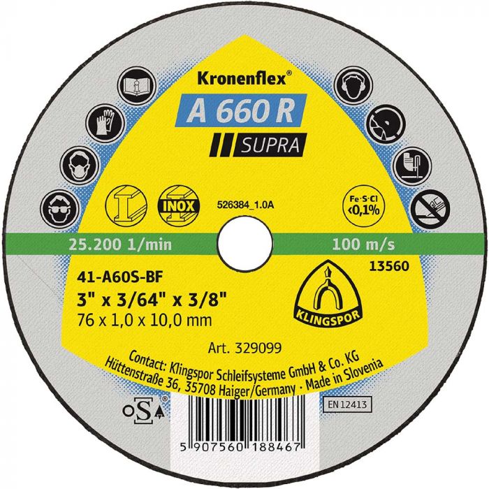 Klingspor A660R 3" CutOff Wheel