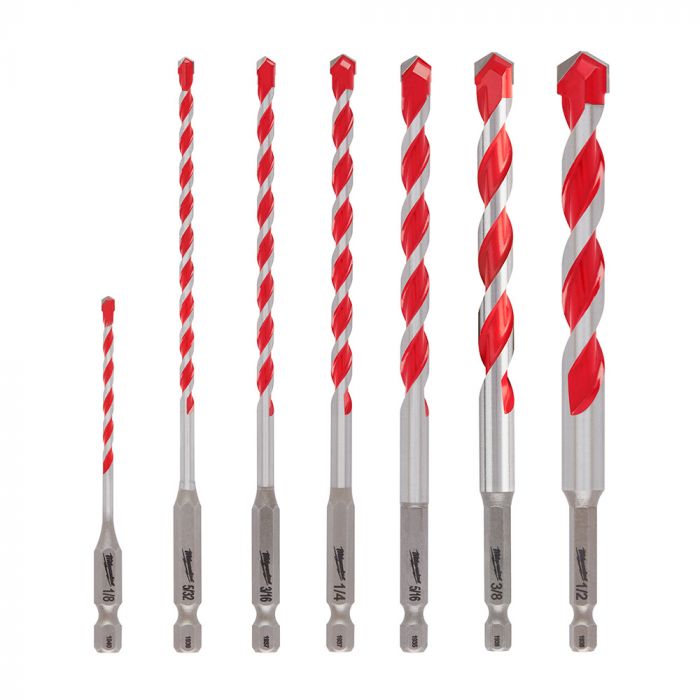 Milwaukee 7pc Large SHOCKWAVE Carbide 