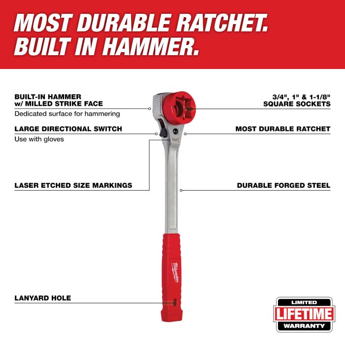 Milwaukee 3 4 1 1 1 8 Lineman s High Leverage Ratcheting Wrench