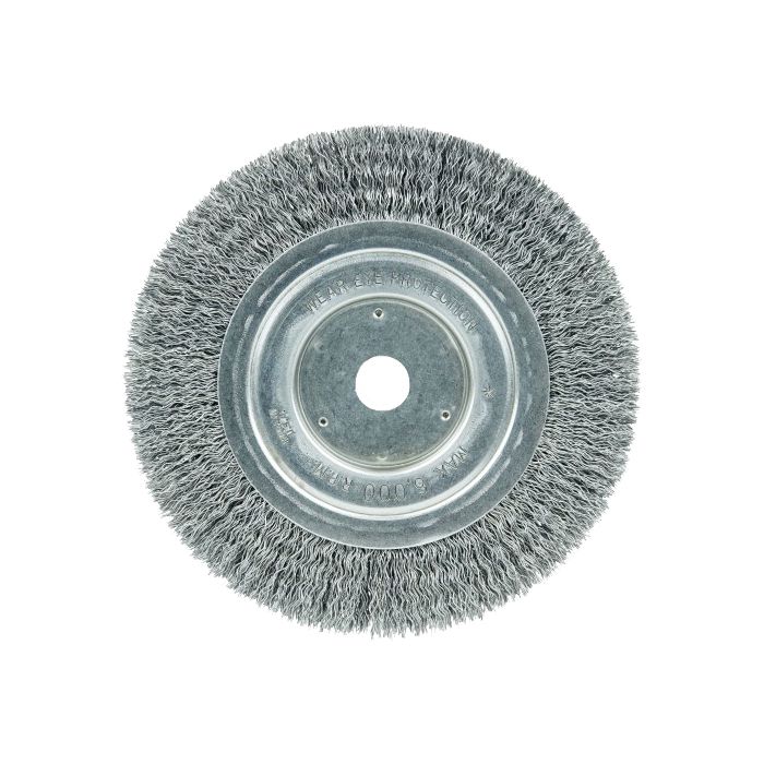 Weiler Wolverine 6" Crimped Wire Wheel, .014" Steel Fill Medium Face