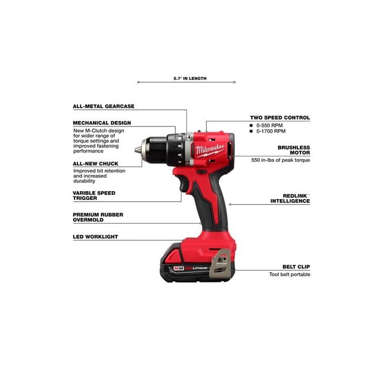 Power Tool Milwaukee M18 Drill Torque Settings Milwaukee M18 1/2