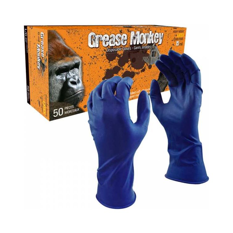 Watson Grease Monkey Powder-Free 15 mil Blue Latex Gloves