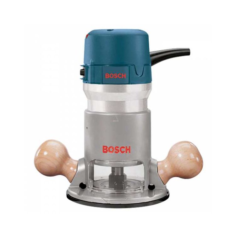 Bosch 2.25 HP electronic fixed-base router with precise control and adjustable settings for smooth, accurate wood routing