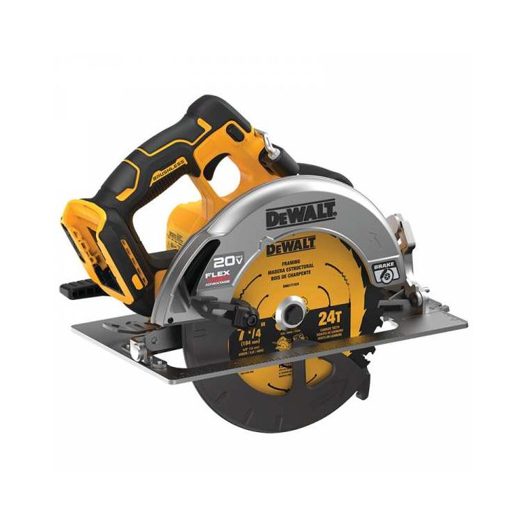 DeWalt 20V MAX FLEXVOLT 7-1/4" Circular Saw with powerful motor and cordless convenience for precision cutting