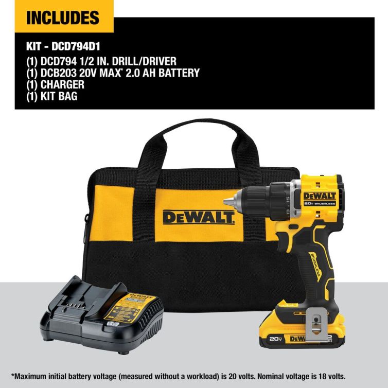 DEWALT 20V MAX Lithium-Ion Cordless Compact 1/2 DEWALT 20V MAX Lithium-Ion Cordless Compact 1/2