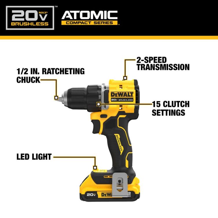 DEWALT 20V MAX Lithium-Ion Cordless Compact 1/2 DEWALT 20V MAX Lithium-Ion Cordless Compact 1/2