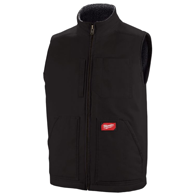 Milwaukee Heavy Duty Black Sherpa-Lined Vest - Large