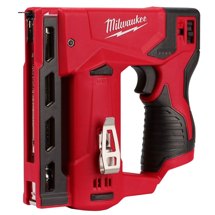 Milwaukee M12 12V Lithium-Ion Cordless 3/8” Crown Stapler - Tool Only, compact and efficient for precise stapling in various tasks