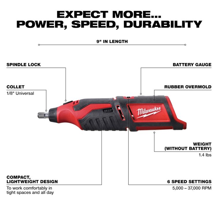 Milwaukee M12 12 Volt Lithium-Ion Cordless 32,000 RPM Lithium-Ion
