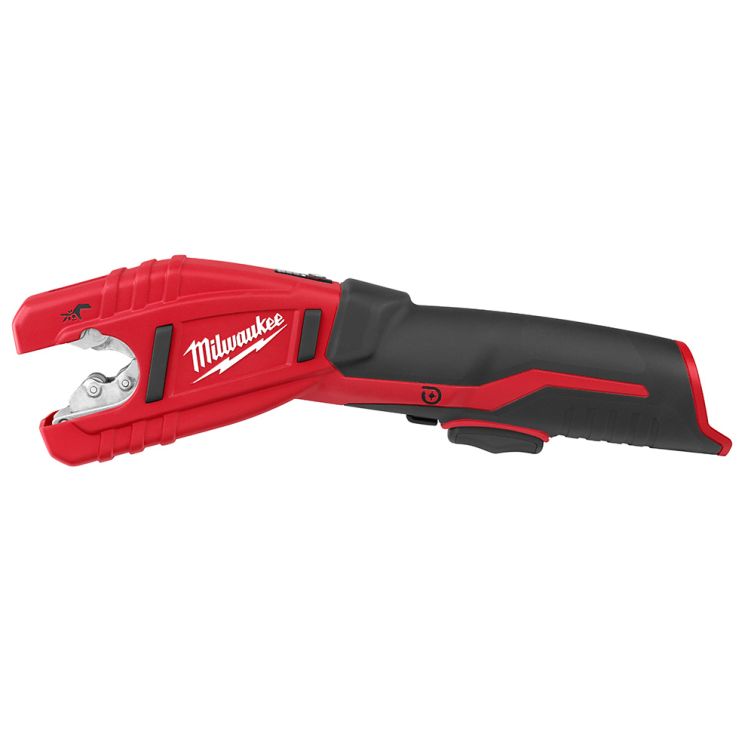 Milwaukee M12 12V Cordless Lithium-Ion Copper Tubing Cutter, tool-only, offers efficient cutting of copper pipes with precision and ease