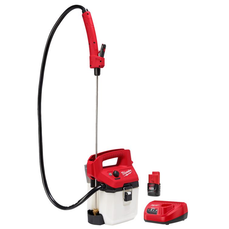 Milwaukee M12 1 Gallon Handheld Sprayer Kit, compact and rechargeable for efficient spraying of liquids in various applications
