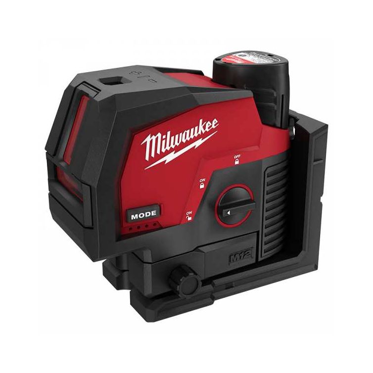Milwaukee M12 12V Lithium-Ion Cordless Green Laser Kit, cross line & plumb points, for precise leveling and alignment in various tasks