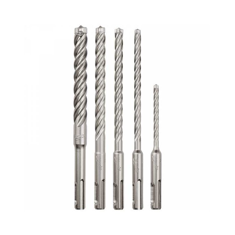 Milwaukee 5-Piece MX4 4-Cutter SDS-Plus Rotary Hammer-Drill Bit Kit - Durable, high-performance bits for efficient drilling in tough materials