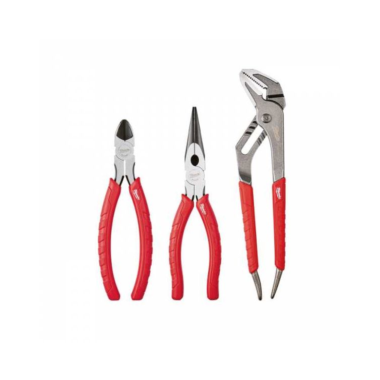 Milwaukee 3-Piece Pliers Kit – Versatile, durable pliers set for gripping, cutting, and twisting tasks in various applications