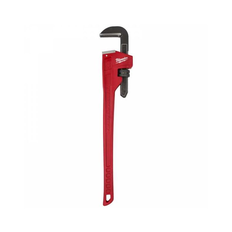 Milwaukee 36 in. Steel Pipe Wrench, heavy-duty and durable, perfect for gripping and turning large pipes in industrial and construction settings