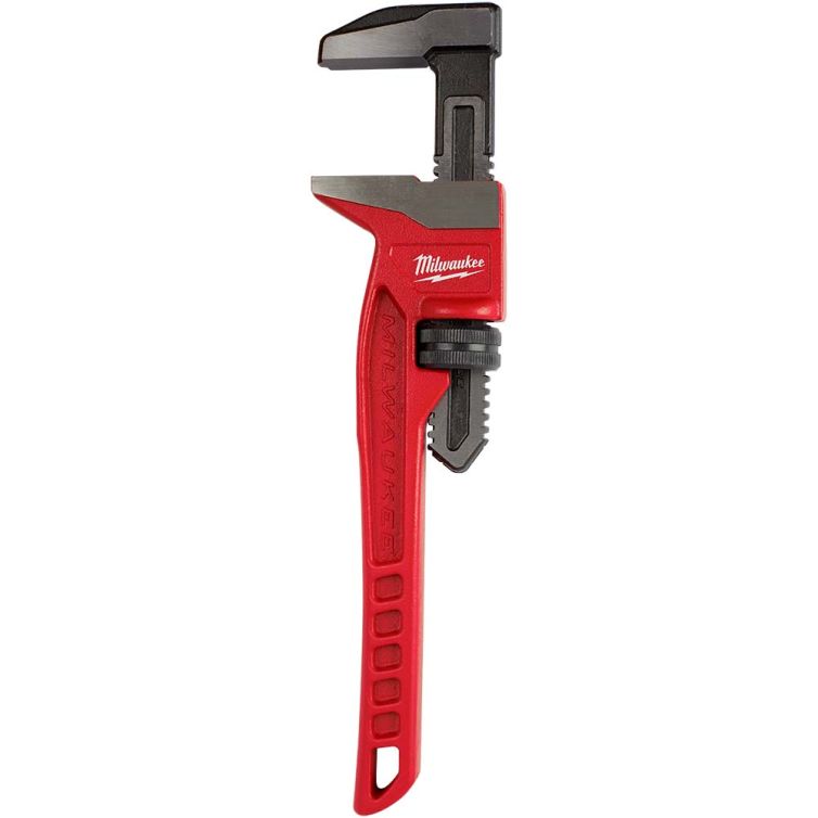 Milwaukee 12 in. Smooth Jaw Pipe Wrench - Precision tool for secure gripping of pipes with a smooth jaw design for clean handling