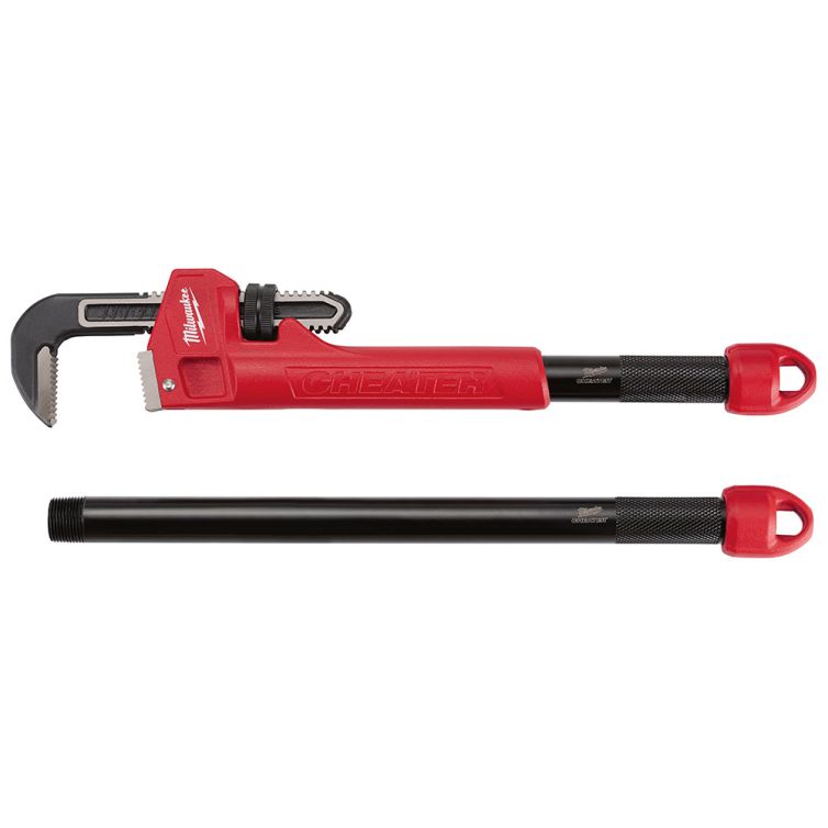 Milwaukee Cheater Pipe Wrench - heavy-duty tool with extended handle for increased leverage and gripping power on pipes