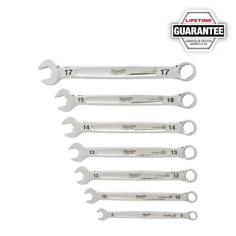 Milwaukee 7pc Combination Wrench Set - Metric for versatile, precise tightening with durable, high-quality construction
