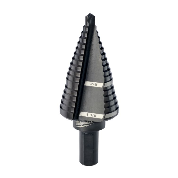 Milwaukee 7/8 in. & 1-1/8 in. #9 Step Drill Bit for precise, step-up drilling in metal with durability and efficiency