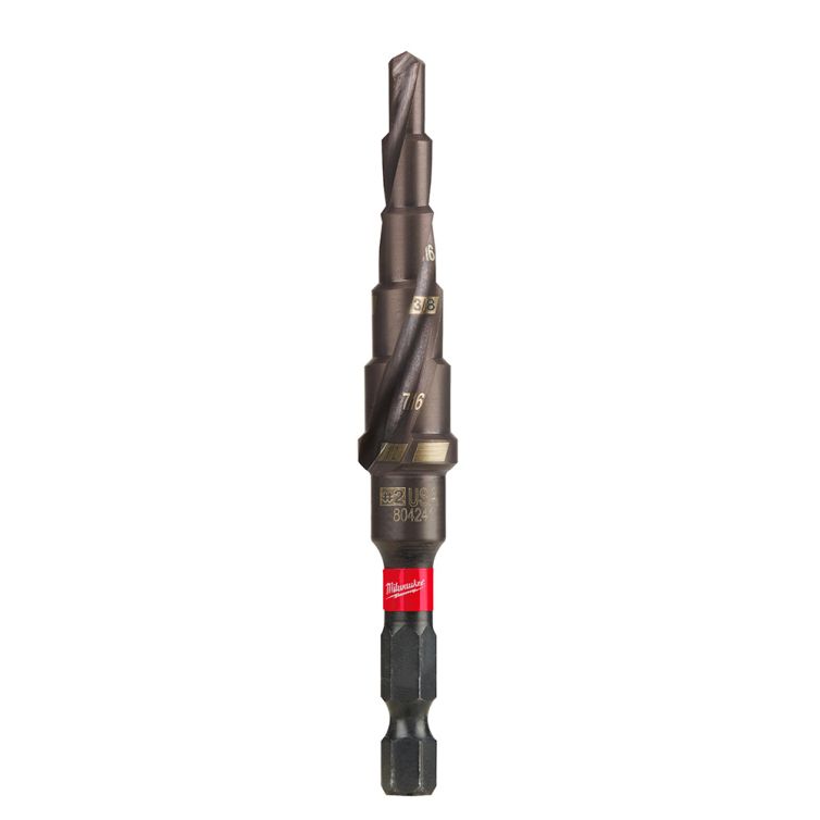 Milwaukee 3/16 to 1/2 in. #2 SHOCKWAVE impact duty step bit for precise drilling through metal and plastic with durability