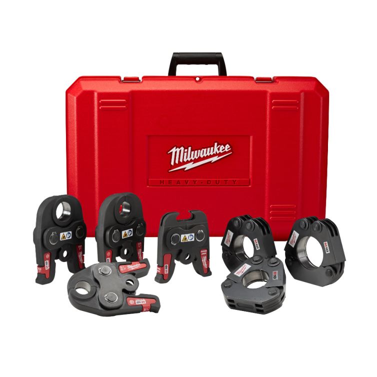 Milwaukee Black Iron Press Kit for 1/2 in. to 2 in. pipes, featuring durable construction for efficient and reliable pipe fitting