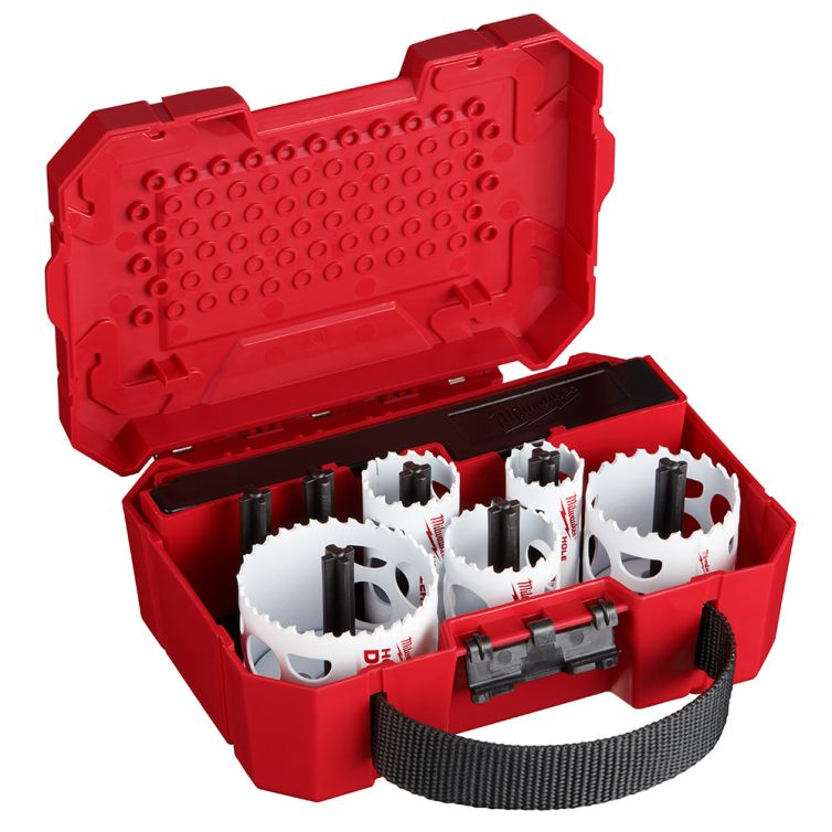 Milwaukee HOLE DOZER large diameter hole saw kit, 9-piece set, for cutting through wood, metal, and plastic with durability