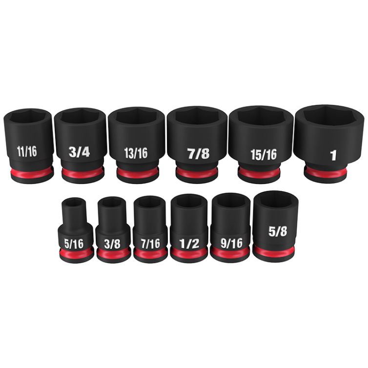 Milwaukee 12pc SHOCKWAVE Impact Duty 3/8” Drive SAE 6-Point Socket Set - Durable and High-Performance Tools for Heavy-Duty Jobs