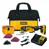 DeWalt 20V MAX Oscillating Tool Kit with versatile attachments for cutting, sanding, and grinding applications