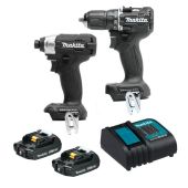 Makita 18V LXT Brushless 2 Tool Combo Kit, 2x 2.0Ah Batteries