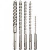 Milwaukee 5-Piece MX4 4-Cutter SDS-Plus Rotary Hammer-Drill Bit Kit - Durable, high-performance bits for efficient drilling in tough materials