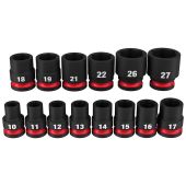 Milwaukee 14pc SHOCKWAVE Impact Duty 1/2" Drive Metric Standard 6 Point Socket Set