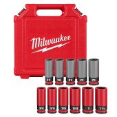 Milwaukee SHOCKWAVE Impact Duty 1/2 Drive SAE & Metric 11PC Lug Nut Wheel Socket Set