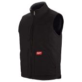 Milwaukee Heavy Duty Black Sherpa-Lined Vest - 2XL: Warm, durable vest with Sherpa lining for cold weather protection and comfort