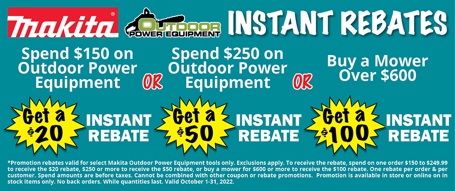 Makita Outdoor Power Equipment Instant Rebates